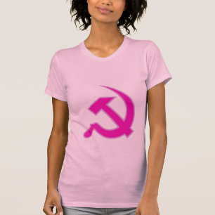 T-shirt Marteau et faucille magenta et lilas sur les