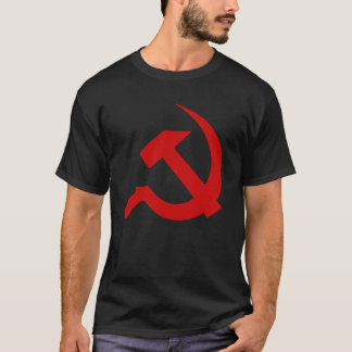 T-shirt Marteau et faucille rouge foncé épais sur le