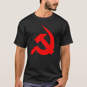 T-shirt Marteau et faucille rouges Néo--Épais sur le noi