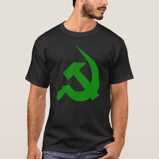 T-shirt Marteau et faucille vert-foncé Néo--Épais sur le (Devant)
