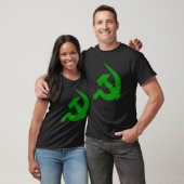 T-shirt Marteau et faucille vert-foncé Néo--Épais sur le (Unisexe)