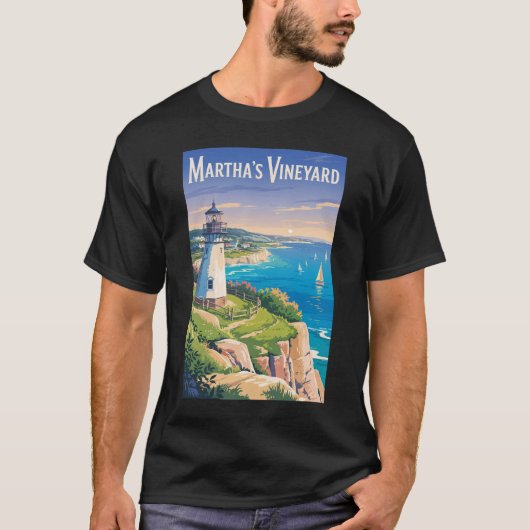T-shirt Martha’s Vineyard Massachusetts Lighthouse Travel (Devant)