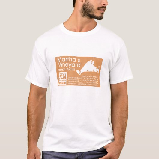 T-shirt Marthas Vineyard Beach Permit 2024 (Devant)