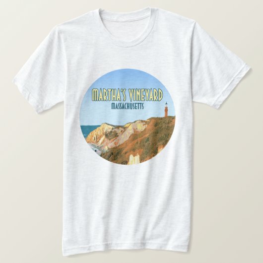 T-shirt Marthas Vineyard Gay Head Lighthouse Massachusetts (Design devant)