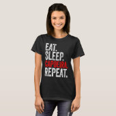 T-shirt Martial Ninja Costume  Eat Sleep Capoeira Repeat (Devant entier)