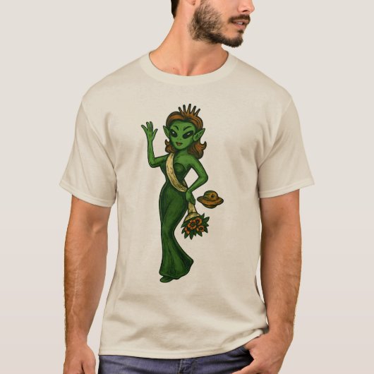T-shirt Martian Beauty Queen | Pin-up Alien Sci-Fi rétro (Devant)