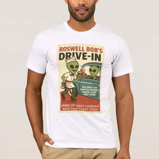 T-shirt Martian Drive-In 1950 Roswell Aliens Retro (Devant)