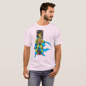 T-shirt Martian Manhunter & fond spatial (Devant entier)