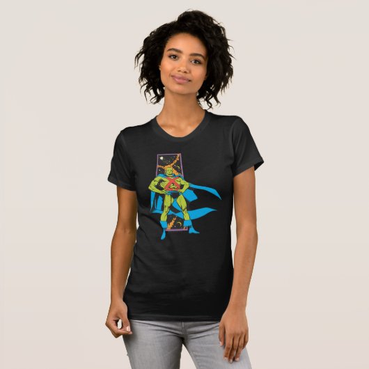 T-shirt Martian Manhunter & fond spatial (Devant entier)