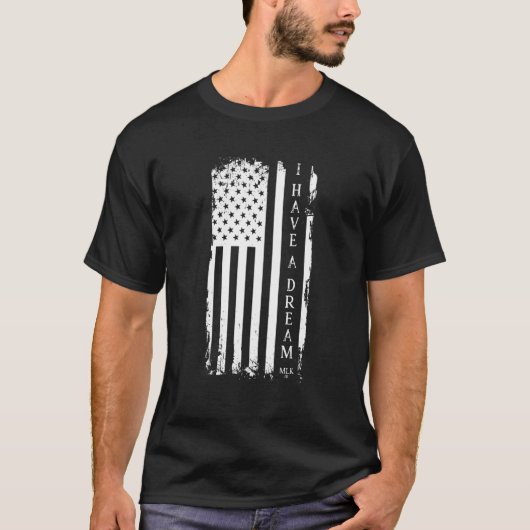 T-shirt Martin Luther King Jr Day Drapeau Américain J'Ai U (Devant)