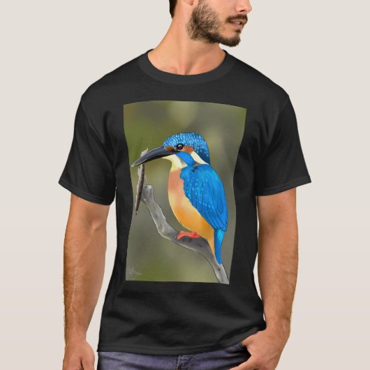 T-shirt Martin-pêcheur avec poisson (Devant)