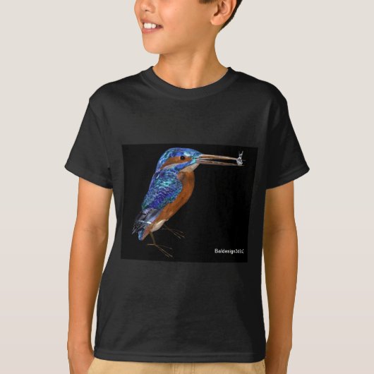 T-shirt MARTIN-PÊCHEUR, bleu électrique, noir (Devant)