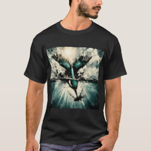 T-shirt Martin-pêcheur plongeant pour pêcher, art généré p