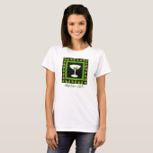 T-shirt Martini Girl Retro Boisson Art Vert Olives Noir (Devant entier)