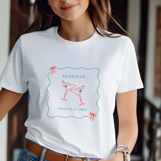 T-shirt Martini salue 21e anniversaire invité d'honneur