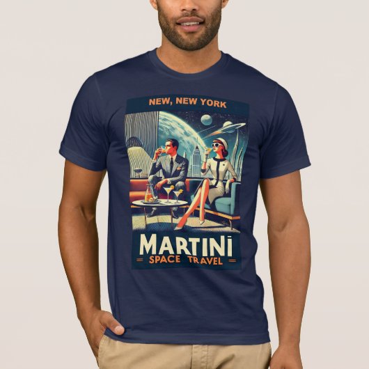 T-shirt Martini Space Travel Affiches New York (Devant)