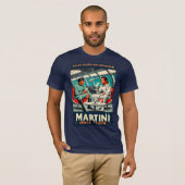 T-shirt Martini Space Travel Poster Films Sci-Fi Dans L'Es (Devant entier)