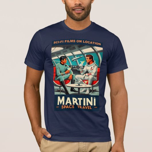 T-shirt Martini Space Travel Poster Films Sci-Fi Dans L'Es (Devant)