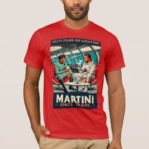 T-shirt Martini Space Travel Poster Films Sci-Fi Dans L'Es