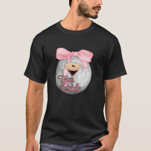 T-shirt Martini Team Mariée Coquette Pink Bow Disco Ball B