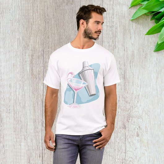 T-shirt Martini Verre Et Shaker