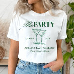 T-shirt Martinis & Mariage Bachelorette<br><div class="desc">Ce design est composé d'un texte audacieux branché,  de cocktails dessinés à la main et d'un martini vert.</div>