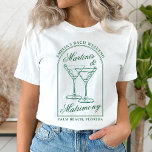 T-shirt Martinis & Mariage Bachelorette<br><div class="desc">Ce design est composé d'un texte audacieux branché,  de cocktails dessinés à la main et d'un martini vert.</div>