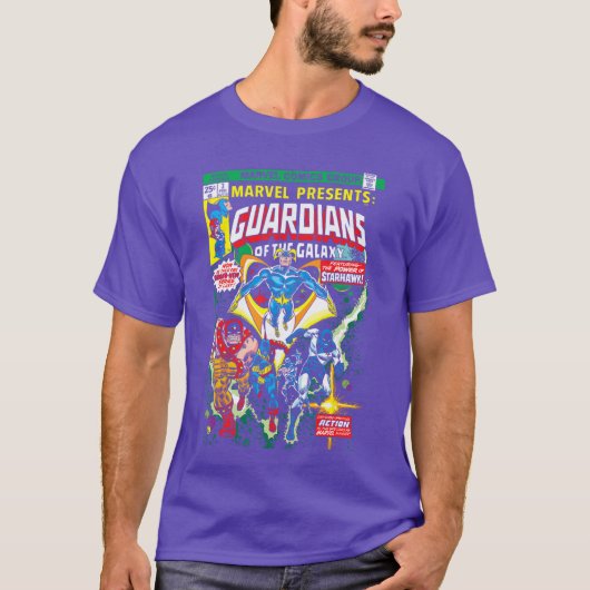 T-shirt Marvel Guardians of the Galay Retro Comic Cover gi (Devant)