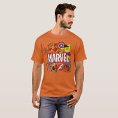 T-shirt Marvel Sketch retro (Devant entier)