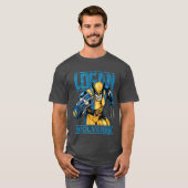 T-shirt Marvel Wolverine Classic Logan Retro Comic Logo gi (Devant entier)