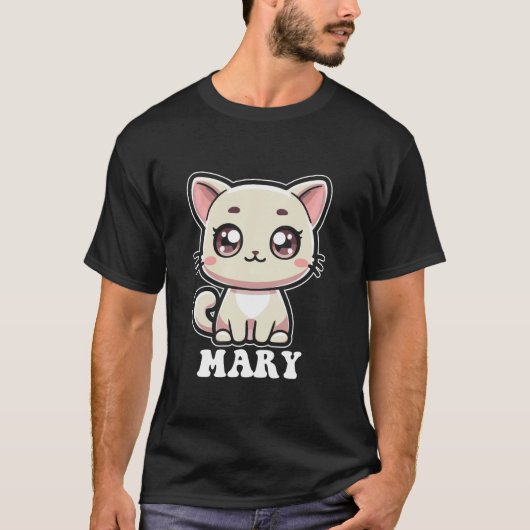 T-shirt Mary Cute Kitty Conception de chat pour filles Nom (Devant)