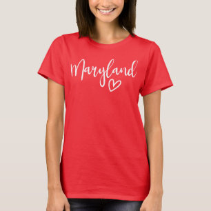 T-shirt Maryland Cœur L'amour Maryland des femmes