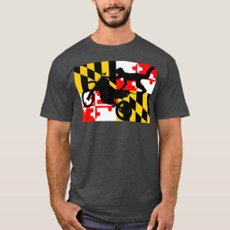 T-shirt Maryland Drapeau Motocross Dirtbike