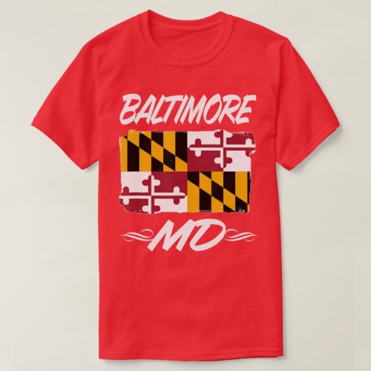 T-shirt Maryland Fierté Amour Baltimore Avec Drapeau Maryl (Design devant)