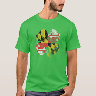 T-shirt Maryland Flag Shamrock Irish St Patricks Day Coupl