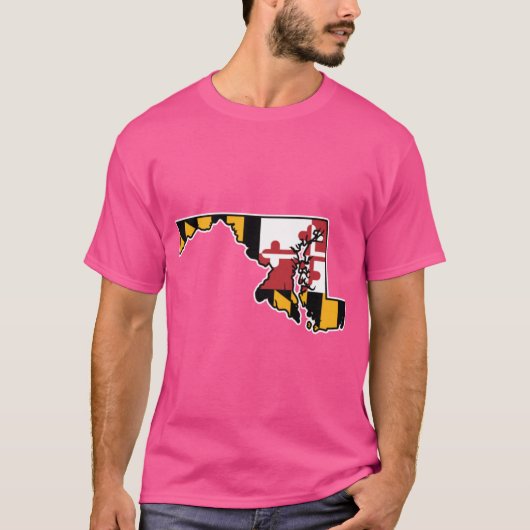 T-shirt Maryland Flag State Shape for Marylanders Oversize (Devant)
