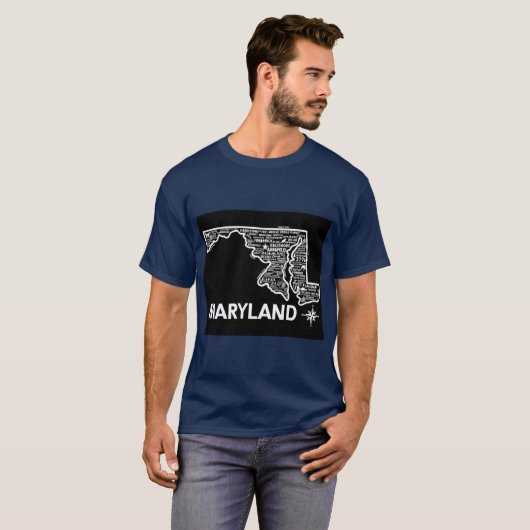 T-shirt Maryland Map Oversized (Devant entier)