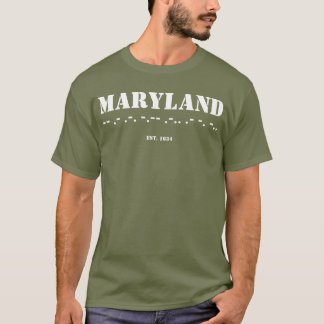 T-shirt Maryland Morse Code Est 1634 Army