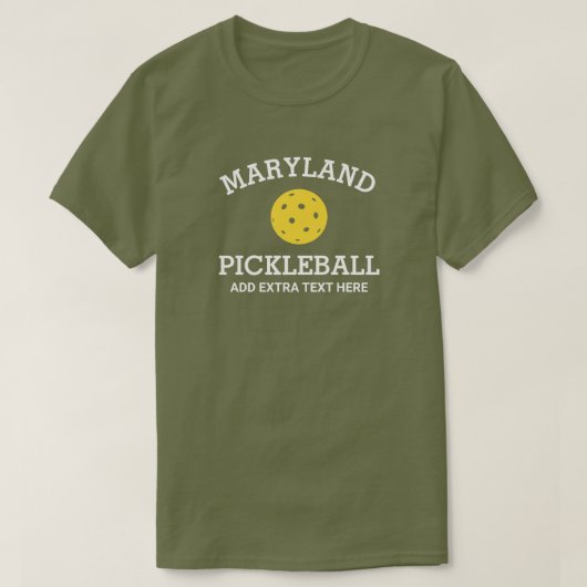 T-shirt Maryland Pickleball Ajouter un club Nom du partena (Design devant)