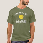 T-shirt Maryland Pickleball Ajouter un club Nom du partena (Devant)