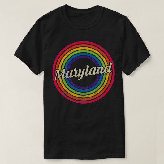 T-shirt Maryland Retro Arc-en-ciel style passé (Design devant)