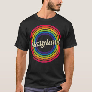 T-shirt Maryland Retro Arc-en-ciel style passé