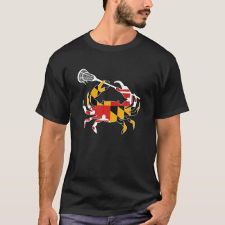 T-shirt Maryland State Drapeau Crabe Crosse Complète Bâton