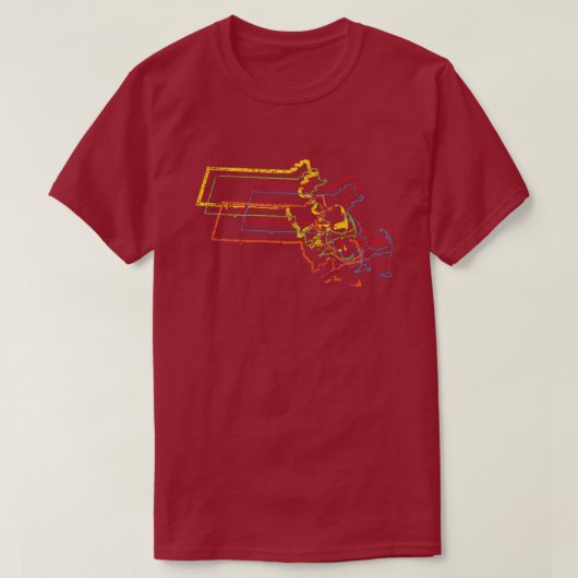 T-shirt masachusetts flou de fierté (Design devant)