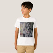 T-shirt Masaï Mère & Enfant avec Lion Art Imprimer/Graphiq (Devant entier)