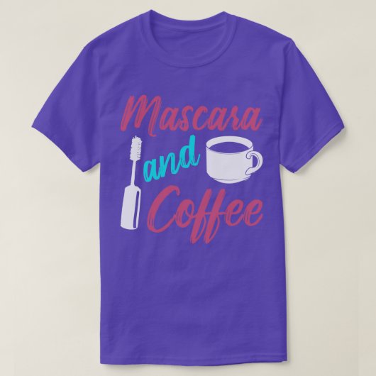 T-shirt Mascara Et Café Maquillage Artiste Cadeau (Design devant)