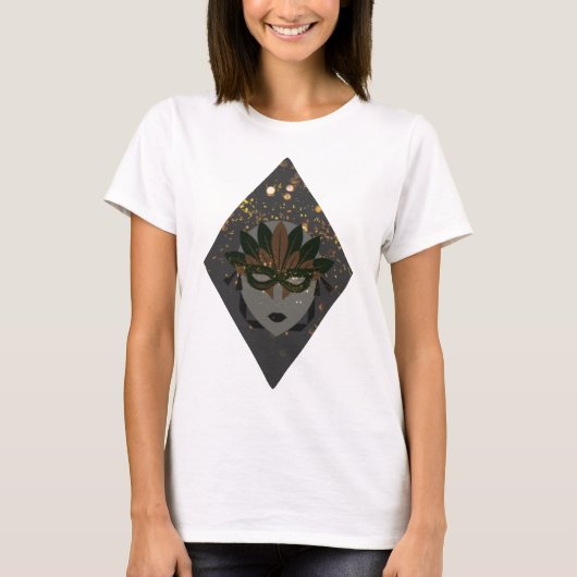 T-shirt Mascarade mystérieuse en bronze et Parties scintil (Devant)