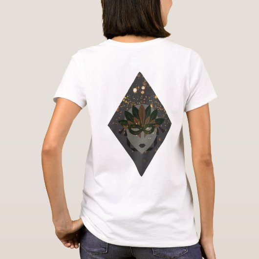 T-shirt Mascarade mystérieuse en bronze et Parties scintil (Dos)