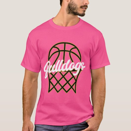T-shirt Mascotte De Basket-Ball Noir Or Pour Basketba (Devant)