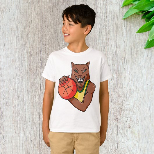 T-shirt Mascotte de basket-ball sauvage Fierce